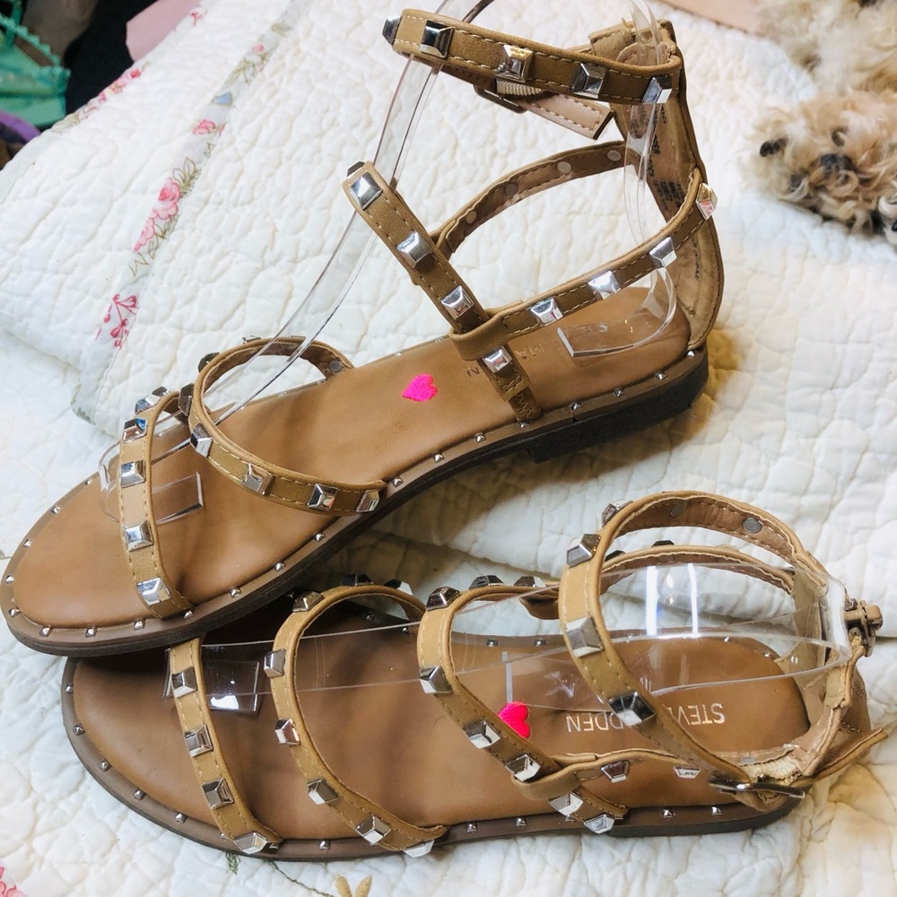 ravel Tan Studded Gladiator Sandals - kids